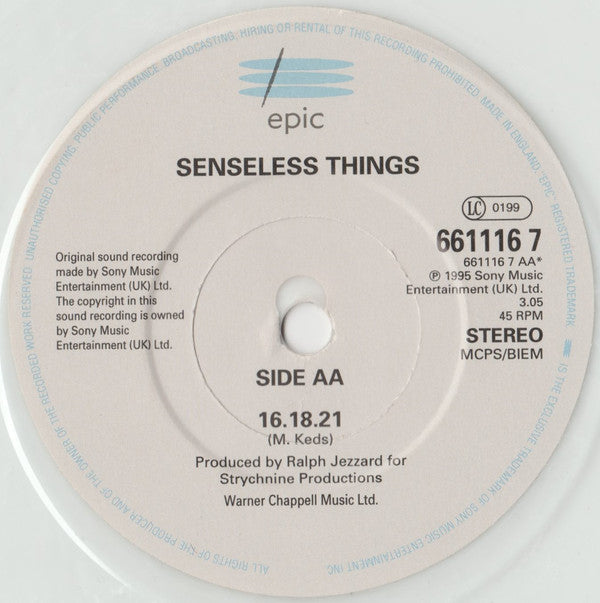 Senseless Things : Something To Miss / 16.18.21 (7", Single, Ltd, Whi)