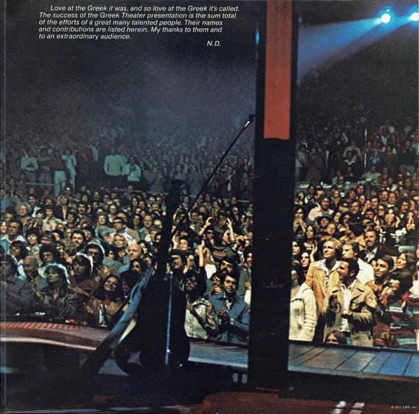 Neil Diamond : Love At The Greek (Recorded Live At The Greek Theatre, Los Angeles) (2xLP, Album, CBS)