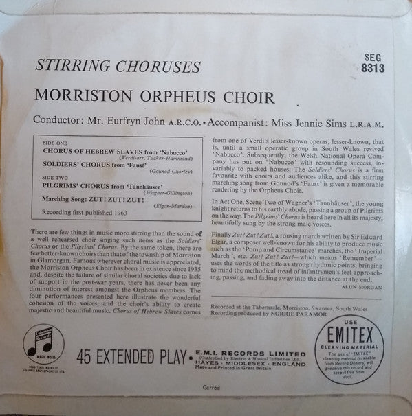 The Morriston Orpheus Choir : Stirring Choruses (7", EP)
