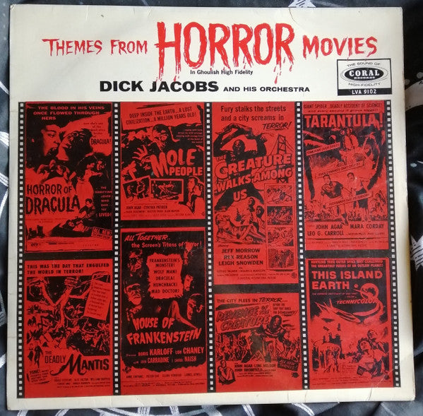 Dick Jacobs Orchestra : Themes From Horror Movies (LP, Album, Mono)