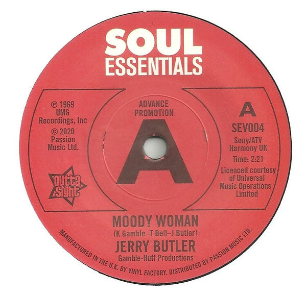 Jerry Butler : Moody Woman / Stop Steppin' On My Dreams (7", Promo)