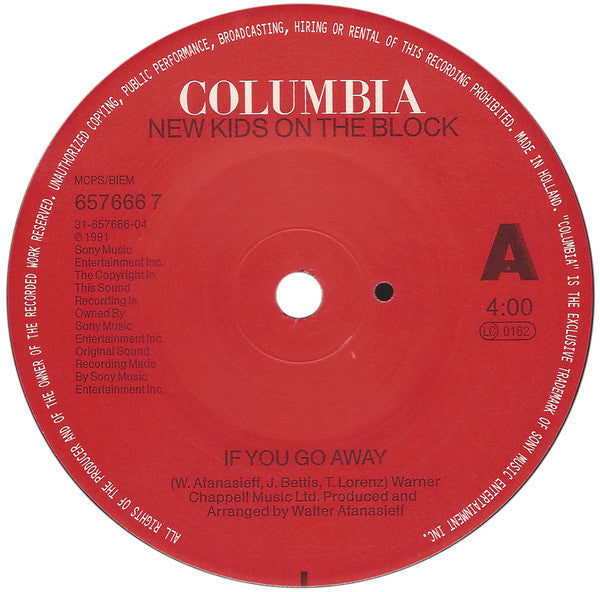 New Kids On The Block : If You Go Away (7")
