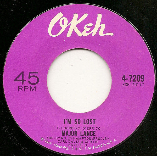 Major Lance : I'm So Lost (7")