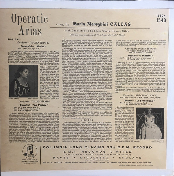 Maria Callas : Callas At La Scala (LP, Mono)