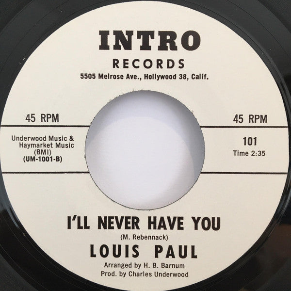 Louis Paul : The Change Will Do You Good  (7", Single, RE, Unofficial)