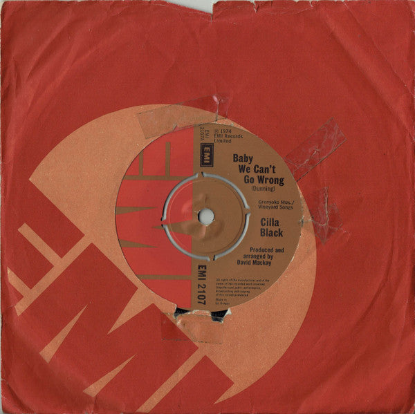 Cilla Black : Baby We Can't Go Wrong (7")