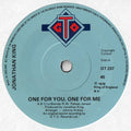 Jonathan King : One For You, One For Me (7", Single)