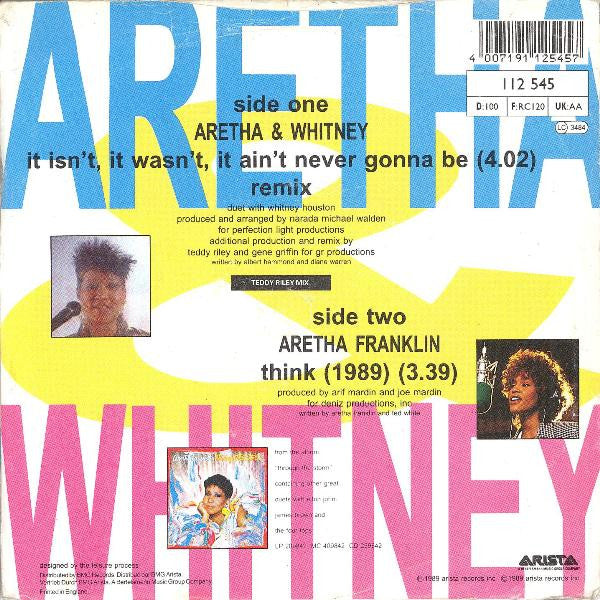 Aretha Franklin & Whitney Houston : It Isn't, It Wasn't, It Ain't Never Gonna Be (7", Single)