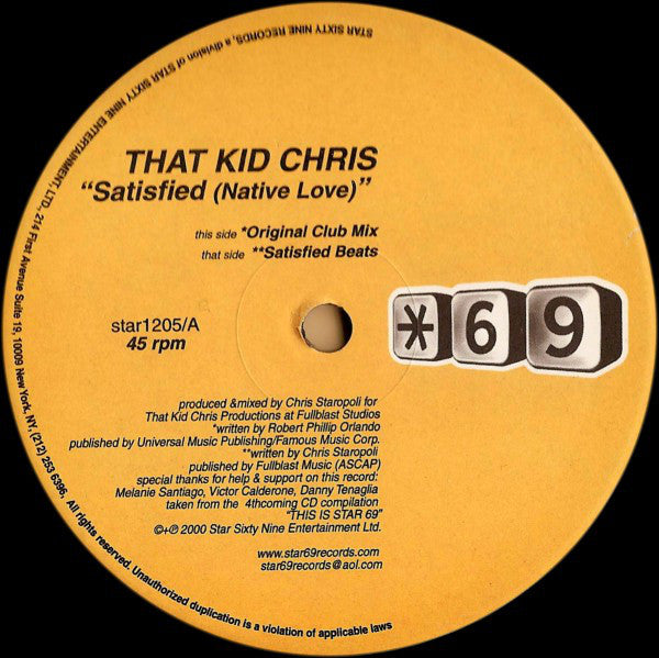 That Kid Chris : Satisfied (Native Love) (12")