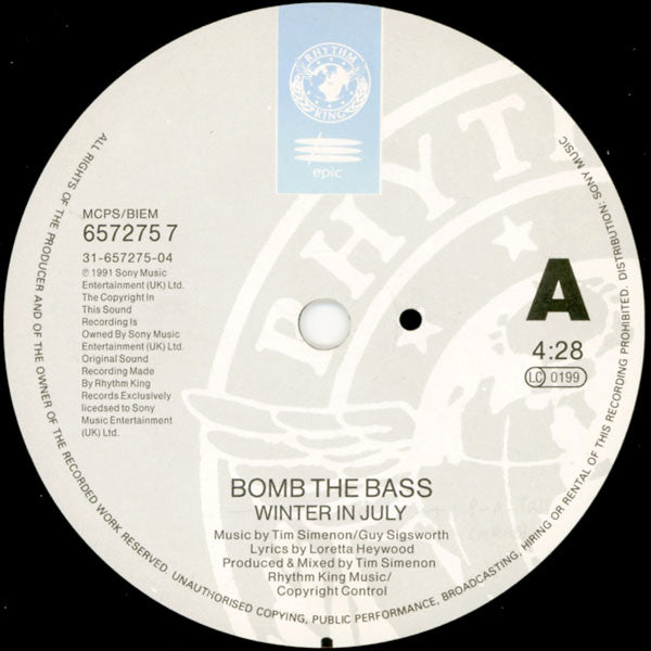 Bomb The Bass : Winter In July (7", Single, Sol)