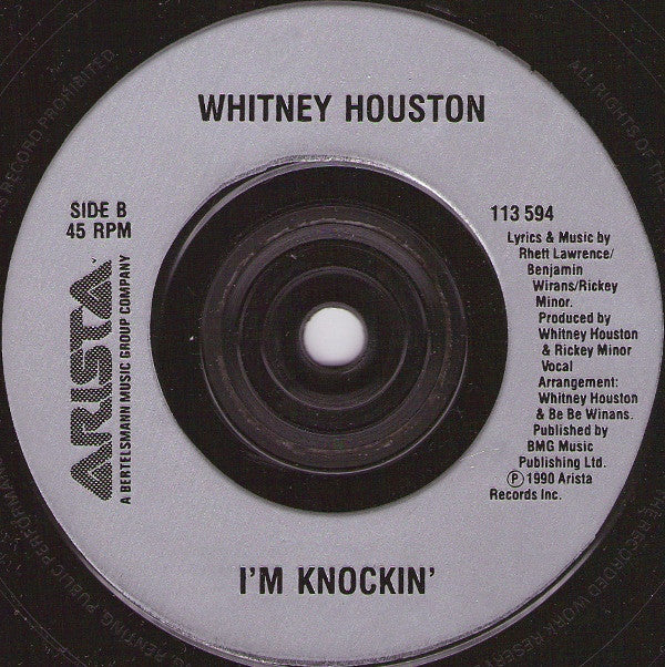 Whitney Houston : I'm Your Baby Tonight (7", Single, Sil)