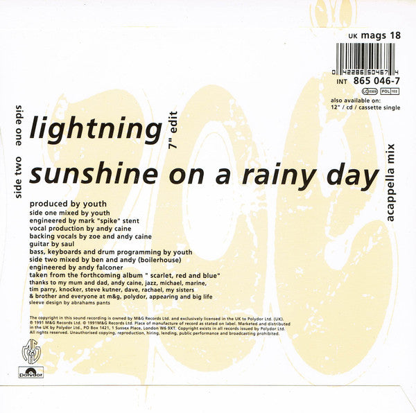 Zoë : Lightning (7", Single)