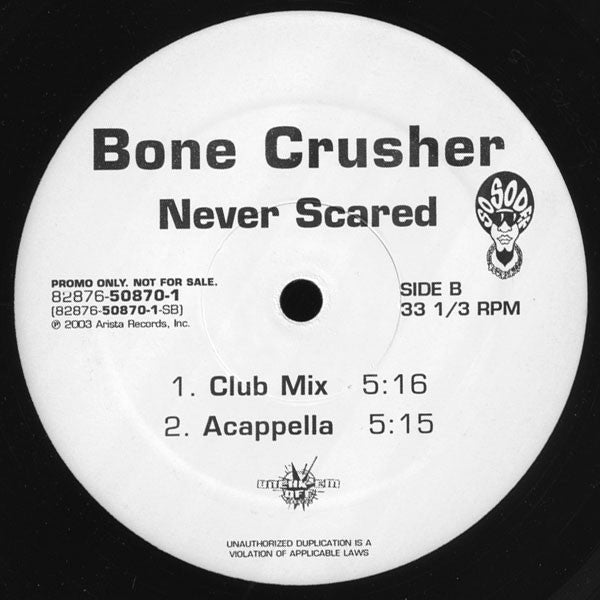 Bone Crusher (2) : Never Scared (12", Promo)