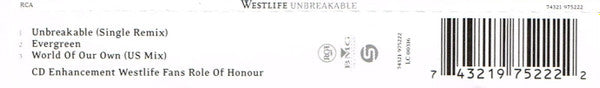 Westlife : Unbreakable (CD, Single, Enh, Ltd)