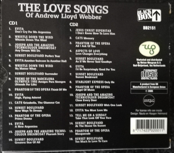 Andrew Lloyd Webber : The Love Songs Of Andrew Lloyd Webber (2xCD, Comp + Box)