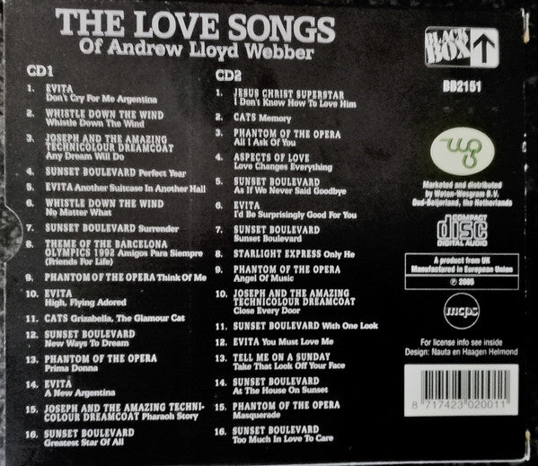 Andrew Lloyd Webber : The Love Songs Of Andrew Lloyd Webber (2xCD, Comp + Box)