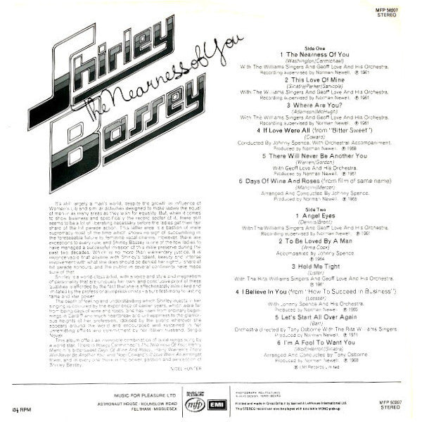 Shirley Bassey : The Nearness Of You (LP, Comp)