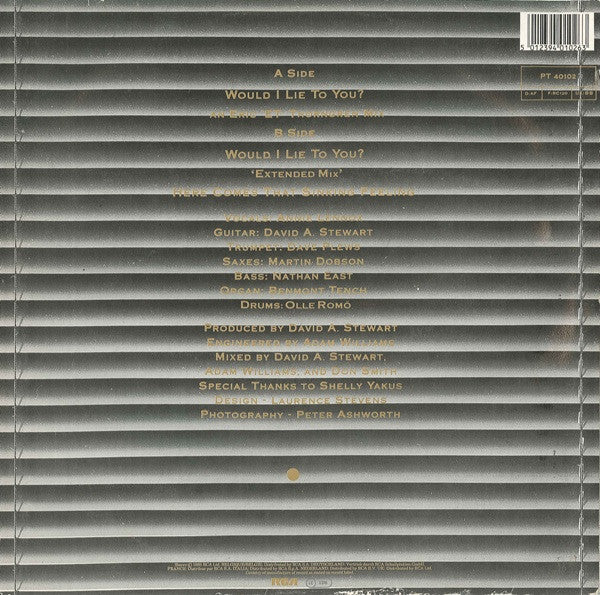 Eurythmics : Would I Lie To You? (12", Single)