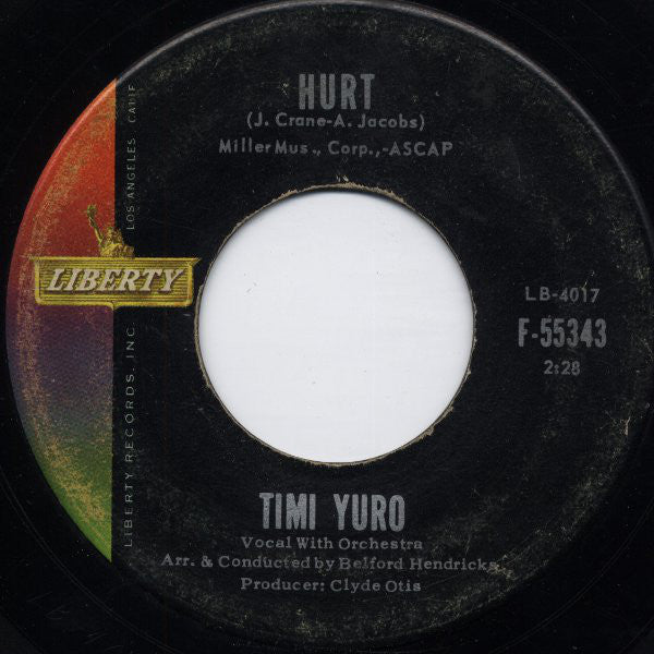 Timi Yuro : Hurt / I Apologize (7", Single, Roc)