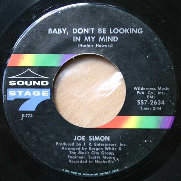 Joe Simon : Baby, Don't Be Looking In My Mind / Don't Let Me Lose The Feeling (7")