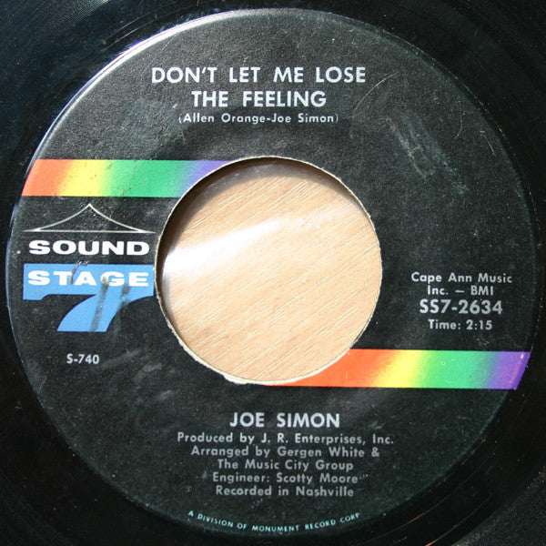 Joe Simon : Baby, Don't Be Looking In My Mind / Don't Let Me Lose The Feeling (7")