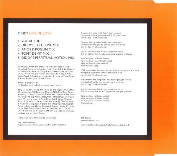 Diddy : Give Me Love (CD, Single)