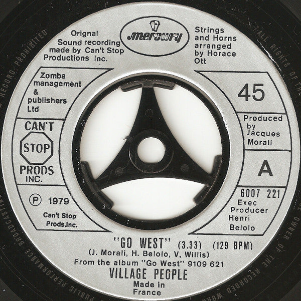 Village People : Go West (7", Single)