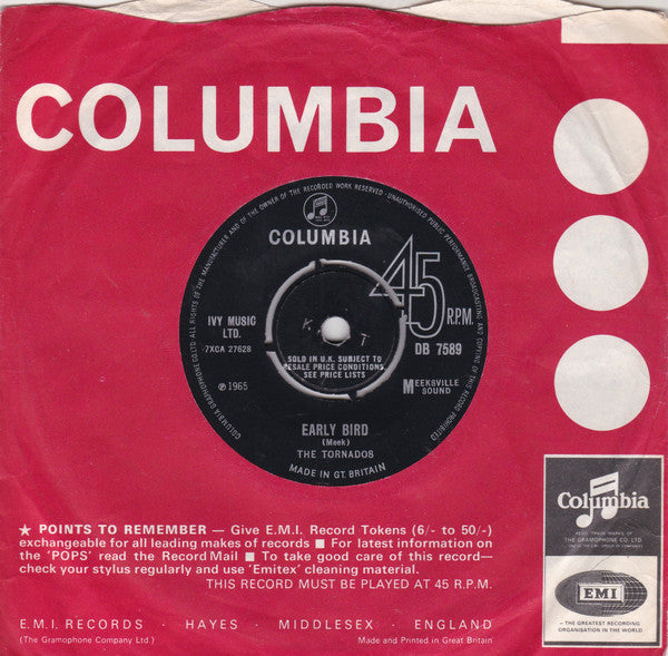 The Tornados : Early Bird (7", Single, Mono)