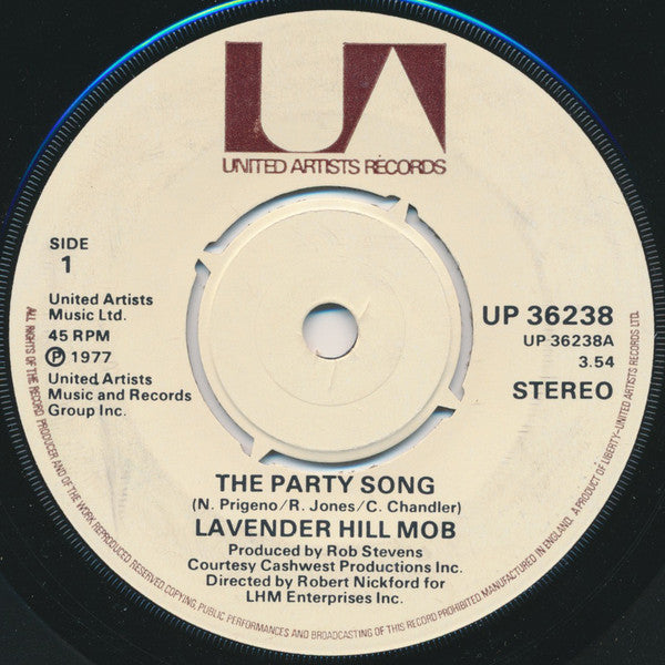 Lavender Hill Mob : The Party Song (7")