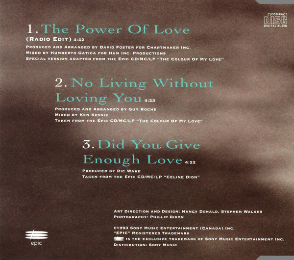 Céline Dion : The Power Of Love (CD, Single)