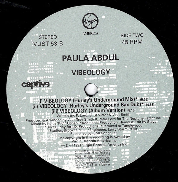 Paula Abdul : Vibeology (12", Single)
