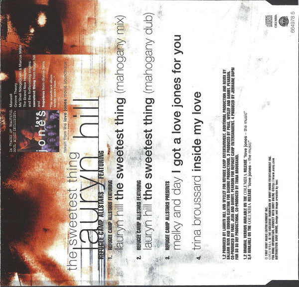 Refugee Camp All Stars Featuring Lauryn Hill : The Sweetest Thing (CD, Single)