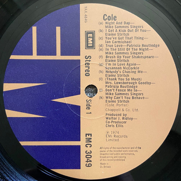 Various : Cole: A Musical Anthology Based On The Hits Of Cole Porter (LP, Album)