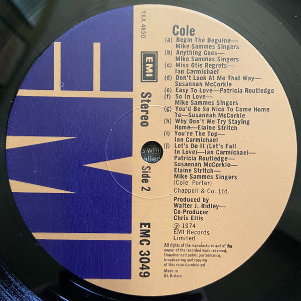 Various : Cole: A Musical Anthology Based On The Hits Of Cole Porter (LP, Album)