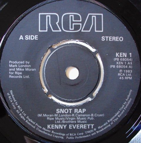 Kenny Everett : Snot Rap (7", Kno)
