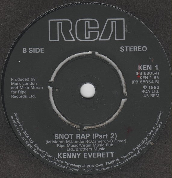 Kenny Everett : Snot Rap (7", Kno)