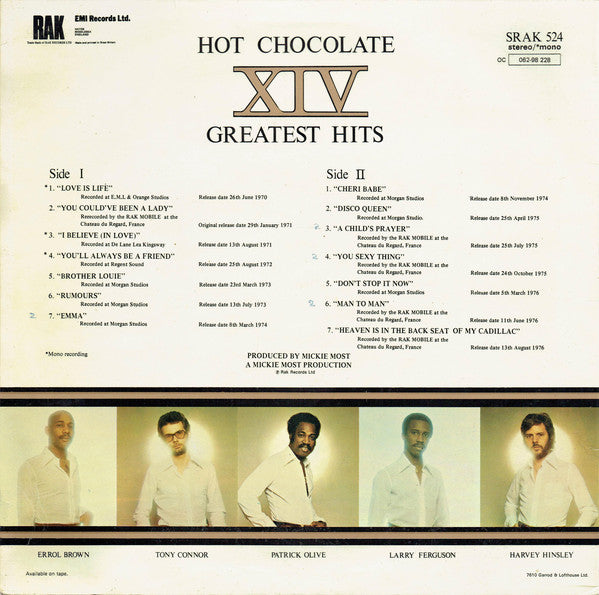 Hot Chocolate : XIV Greatest Hits (LP, Comp, Mono)