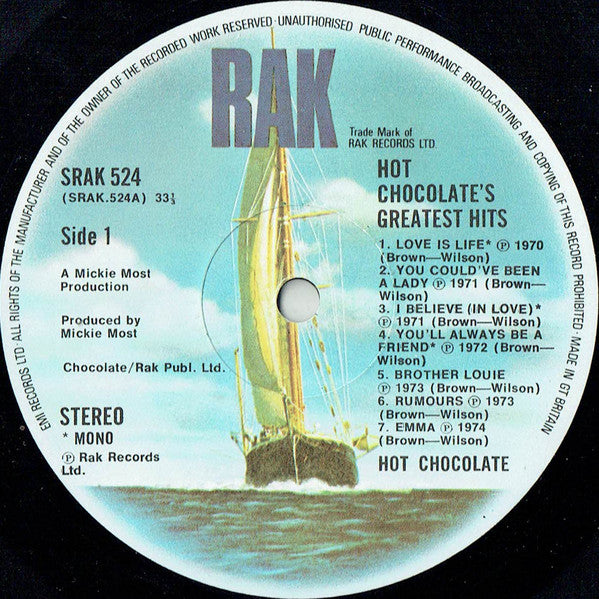 Hot Chocolate : XIV Greatest Hits (LP, Comp, Mono)