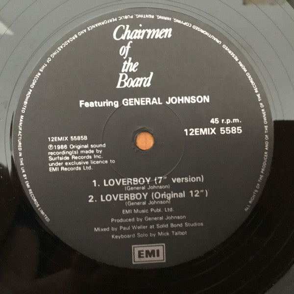 Chairmen Of The Board Featuring General Johnson : Loverboy (The Ian Levine Remix) (12")