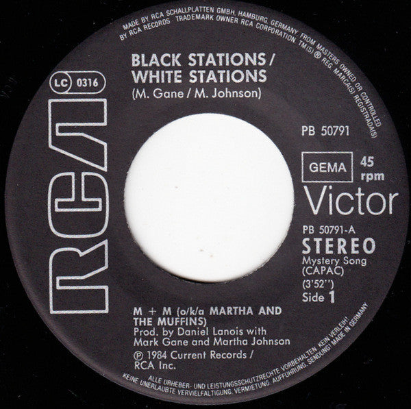 M + M : Black Stations / White Stations (7", Single)