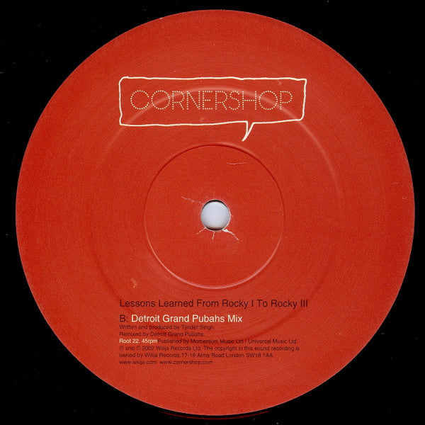 Cornershop : Lessons Learned From Rocky I To Rocky III (12")