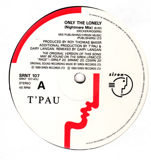 T'Pau : Only The Lonely (12", Single)