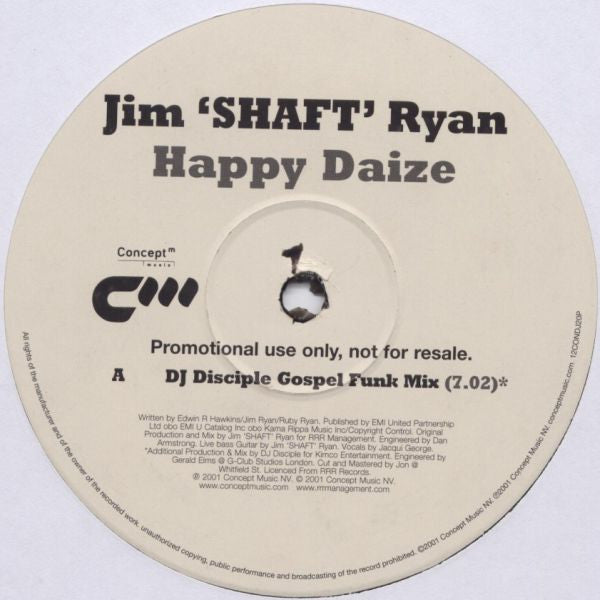 Jim "Shaft" Ryan : Happy Daize (2x12", Promo)