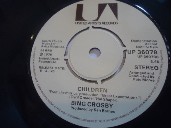 Bing Crosby : At My Time Of Life (7", Promo)
