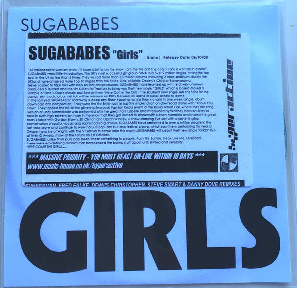 Sugababes : Girls (CDr, Single, Promo, Pap)
