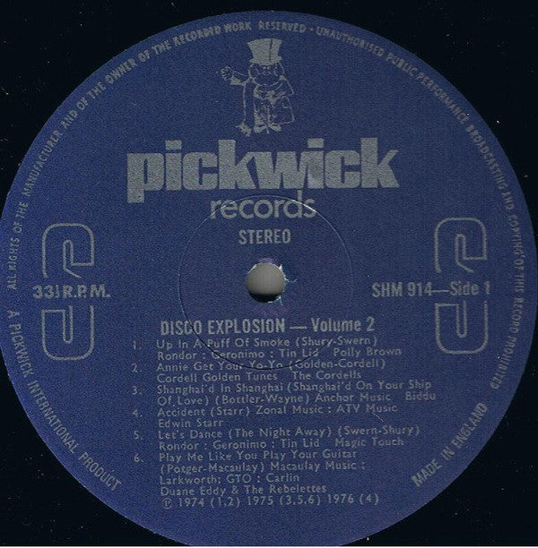 Various : Disco Explosion Vol. 2 (Original Artists) (LP, Comp, Mono)