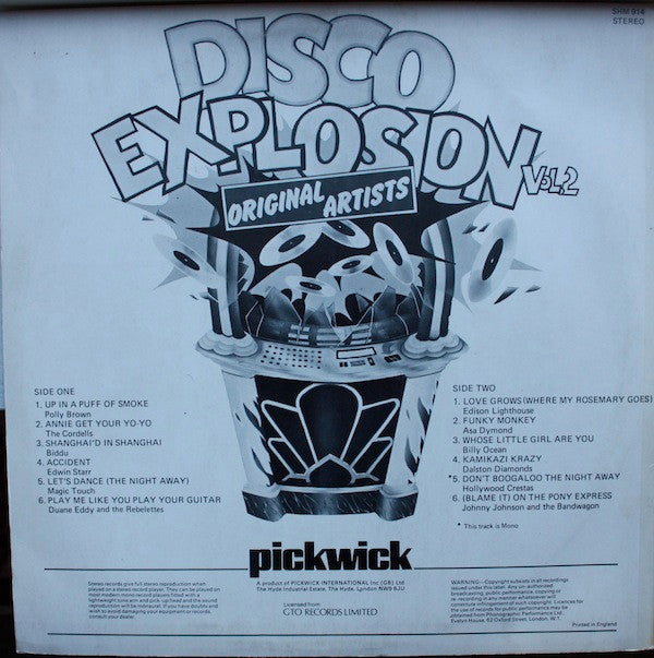 Various : Disco Explosion Vol. 2 (Original Artists) (LP, Comp, Mono)