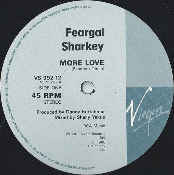 Feargal Sharkey : More Love (12", Single)