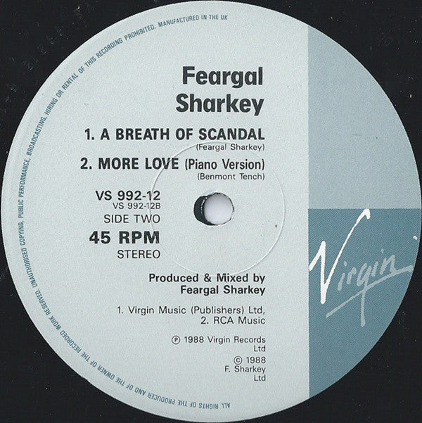 Feargal Sharkey : More Love (12", Single)