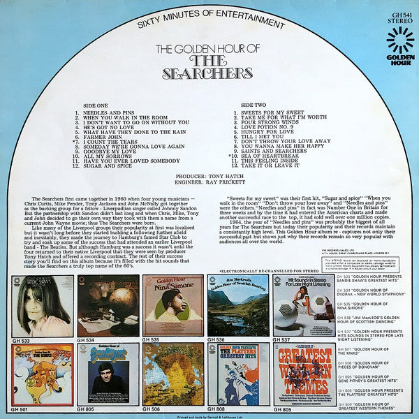 The Searchers : Golden Hour Of The Searchers (LP, Comp, Emb)